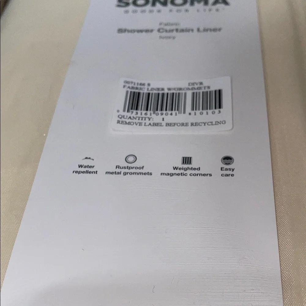 Sonoma Fabric Shower Curtain Liner Ivory
